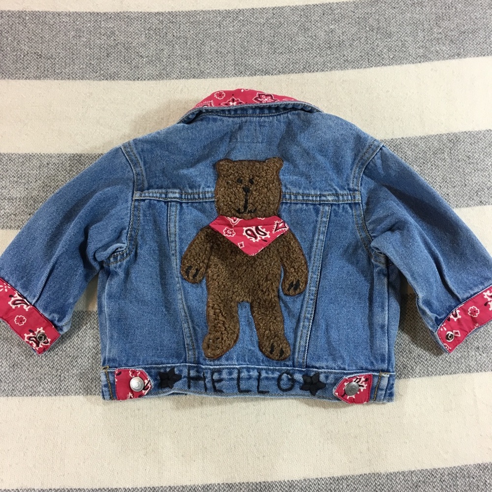 Baby Gap denim jean jacket Bear 3-12 month